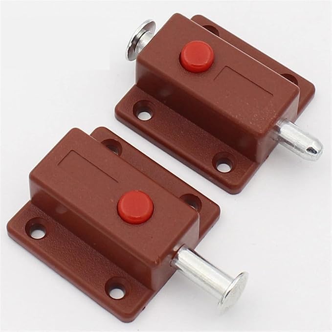 HEVASNEK 6Piece SpringLoaded Pressure Buttons Sliding Safety Latch Set Durable ABS Plastic for Doors Cabinets and Furniture Secure Reliable Solution - Image 5