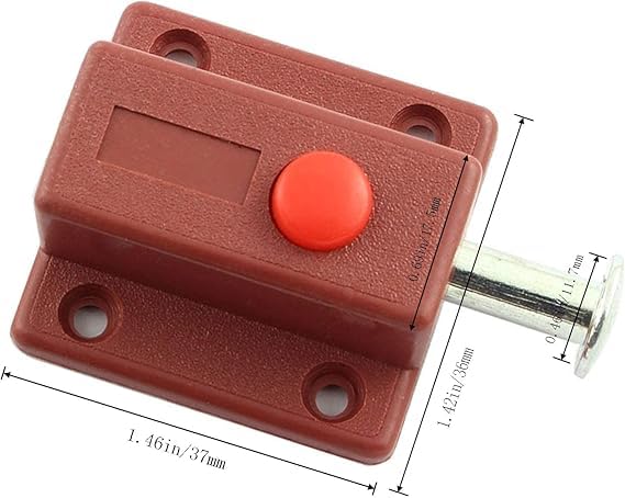 HEVASNEK 6Piece SpringLoaded Pressure Buttons Sliding Safety Latch Set Durable ABS Plastic for Doors Cabinets and Furniture Secure Reliable Solution - Image 2