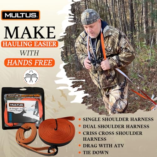 MULTUS: Deer Drag Harness Quick and Easy to Use Hunting Gear Dual Harness Deer Drag, Reflective Deer Dragger for Antelope, Deer, Elk and Other Game Animals, Hunting Gear for Men Women - Image 3