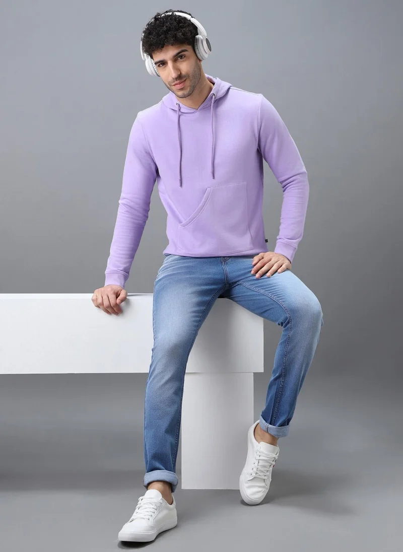 Urbano Fashion  Urbano Fashion Men's Purple Cotton Solid Hooded Neck Sweatshirt for Men | Best Price UAE