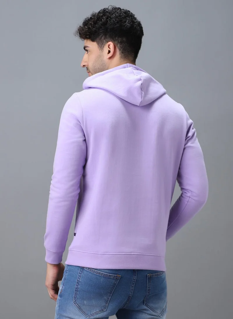 Urbano Fashion  Urbano Fashion Men's Purple Cotton Solid Hooded Neck Sweatshirt for Men | Best Price UAE