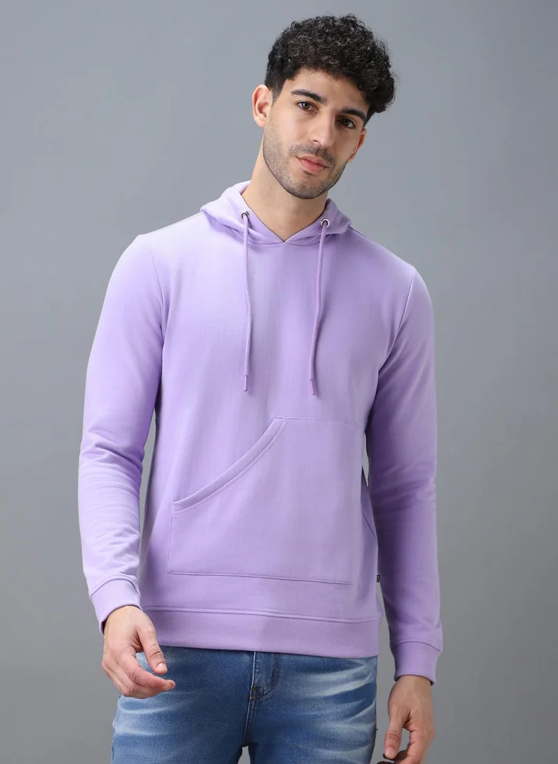 Urbano Fashion  Urbano Fashion Men's Purple Cotton Solid Hooded Neck Sweatshirt for Men | Best Price UAE
