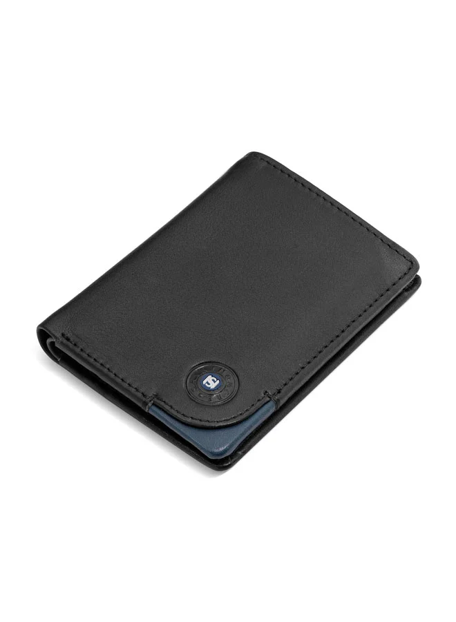 Saint Honore Paris Monnaie Black/Navy Leather Card Case for Men