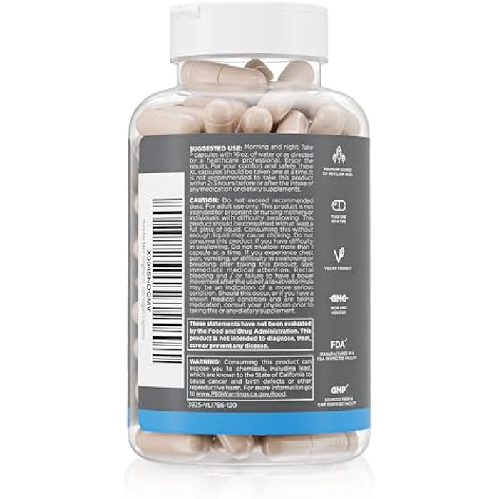 Pure for Men Stay Ready Fiber Extra Strength Supplement | Digestive Regularity | Bowel Movement & Gut Health Support | Vegan Cleanliness | Proprietary Formula | 120 Vegan XL Capsules - Image 2