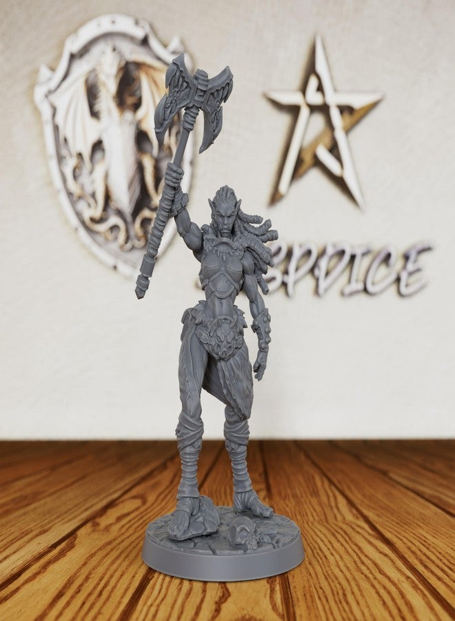 AUSPDICE مجسمة محاربة أورك أنثى غير مطلية، مجسمات DND لألعاب Dungeons and Dragons، مجسم لعبة تقمص الأدوار الخيالية على الطاولة، ملحق لعب الأدوار، مثالية لـ DMS و Savage Encounters-AS289 - Image 1