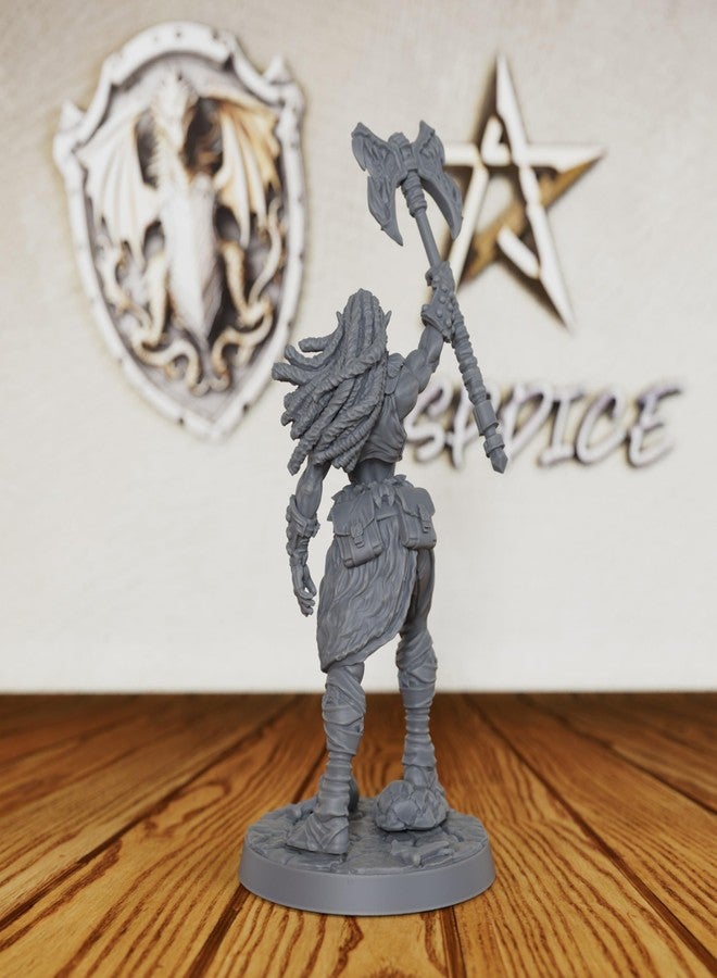 AUSPDICE مجسمة محاربة أورك أنثى غير مطلية، مجسمات DND لألعاب Dungeons and Dragons، مجسم لعبة تقمص الأدوار الخيالية على الطاولة، ملحق لعب الأدوار، مثالية لـ DMS و Savage Encounters-AS289 - Image 4