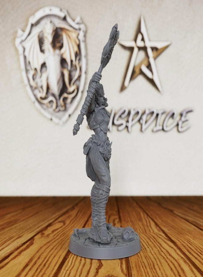 AUSPDICE مجسمة محاربة أورك أنثى غير مطلية، مجسمات DND لألعاب Dungeons and Dragons، مجسم لعبة تقمص الأدوار الخيالية على الطاولة، ملحق لعب الأدوار، مثالية لـ DMS و Savage Encounters-AS289 - Image 2
