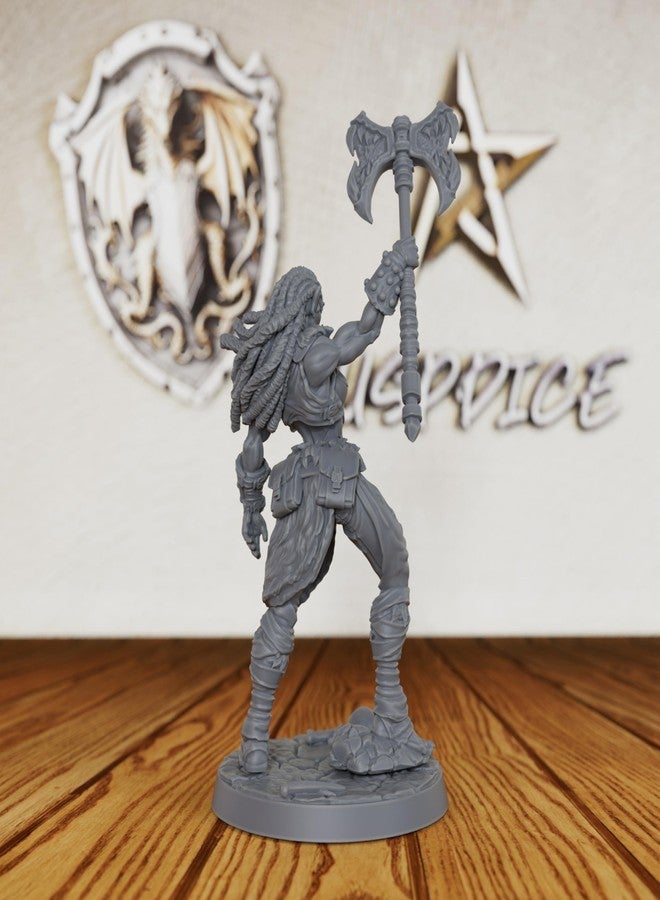 AUSPDICE مجسمة محاربة أورك أنثى غير مطلية، مجسمات DND لألعاب Dungeons and Dragons، مجسم لعبة تقمص الأدوار الخيالية على الطاولة، ملحق لعب الأدوار، مثالية لـ DMS و Savage Encounters-AS289 - Image 3