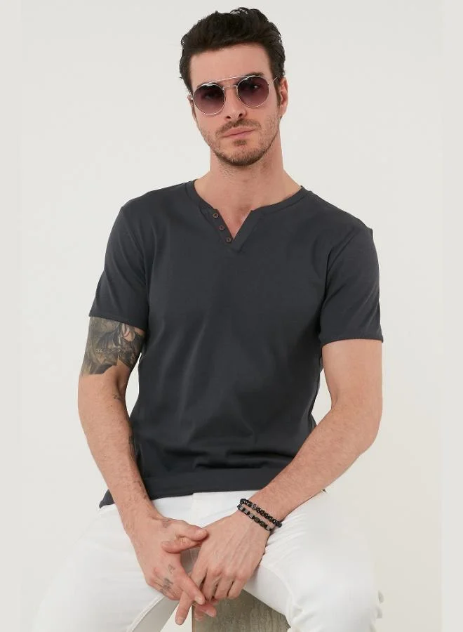 Buratti  Buratti Cotton V-Neck Slim Fit T-Shirt Men's T-Shirt 5902122 for Men | Best Price UAE