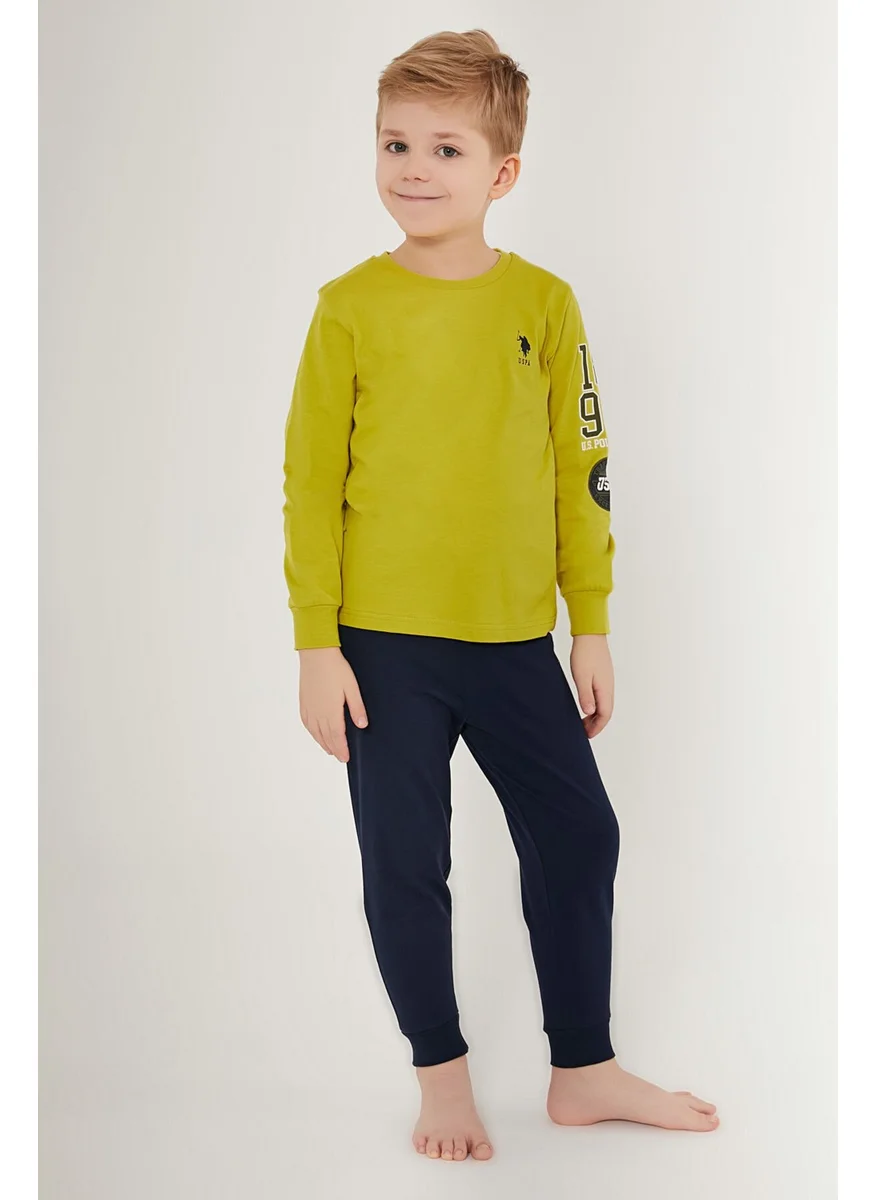 يو اس بولو اسن Excellent Green Boy's Long Sleeve Pajama Set