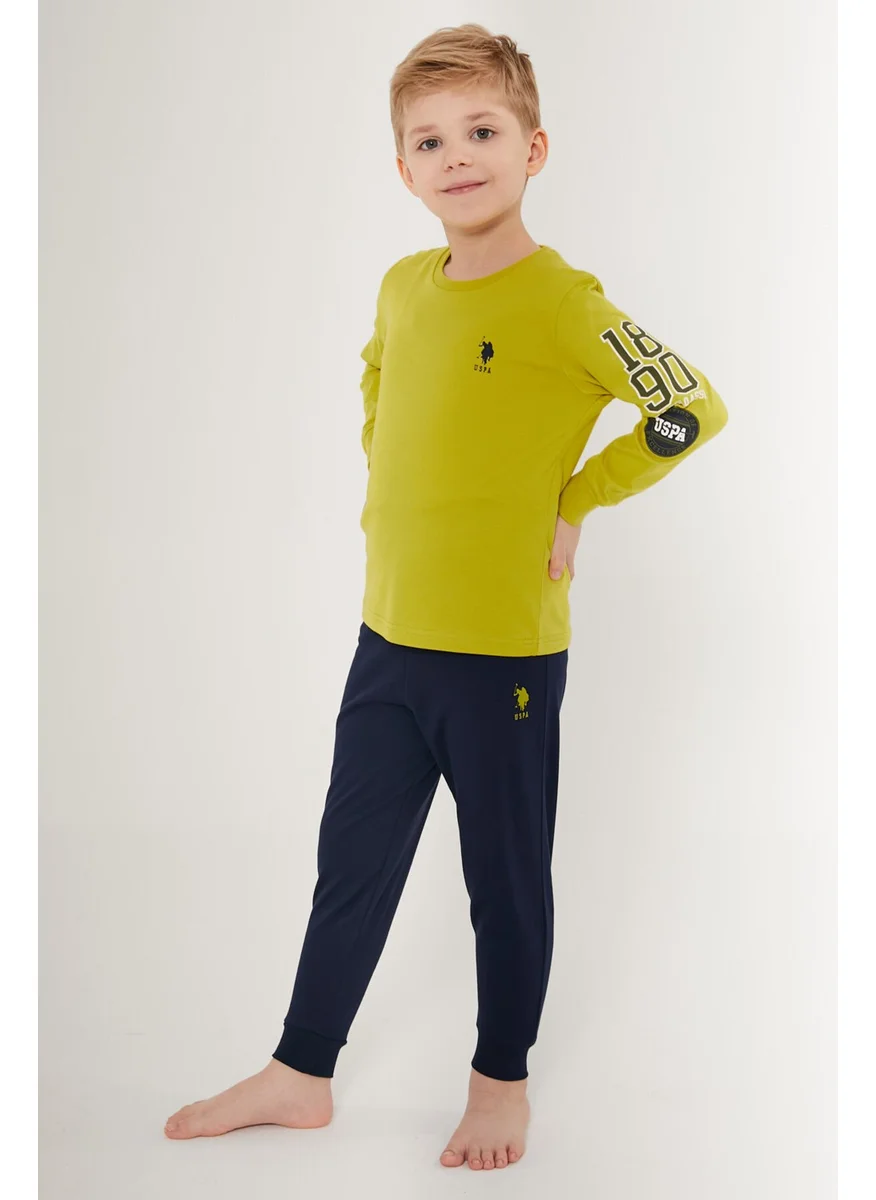 يو اس بولو اسن Excellent Green Boy's Long Sleeve Pajama Set
