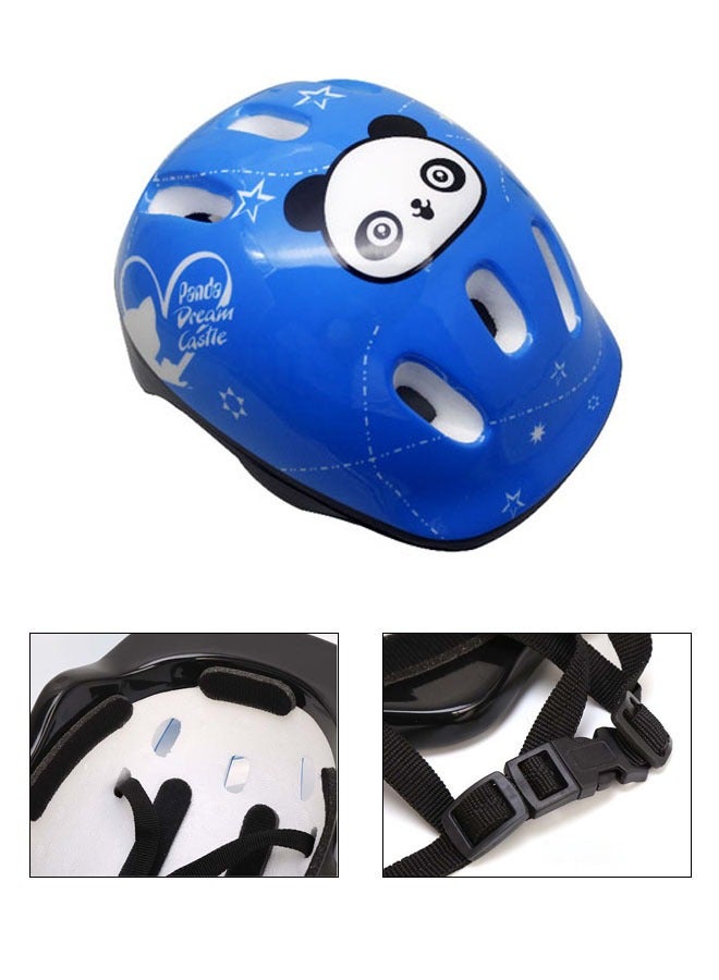 Hanayo 7 Pcs Kids Protective Gear Set Kids Helmet Pad Set Cute Pattern Adjustable Kids Bike Helmet Toddler Helmets for Girls Boys Safety Protection Gear for Outdoor Sports(Blue) - Image 4