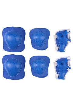 Hanayo 7 Pcs Kids Protective Gear Set Kids Helmet Pad Set Cute Pattern Adjustable Kids Bike Helmet Toddler Helmets for Girls Boys Safety Protection Gear for Outdoor Sports(Blue)  - Image 5