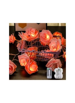 Led Battery Operated Pink Flower String Lights For Mother'S Day Birthday Celebration Gift 8 Modes Pink Fairy Lights With Remote Controller 3M 20 Lights Red