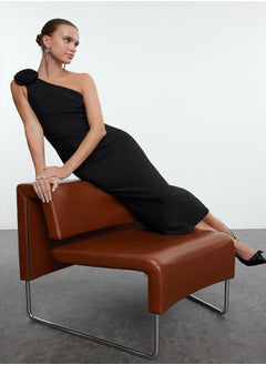 trendyol Black Rose Detailed Single Sleeve Woven Midi Dress TPRAW25EL00078  - Image 2