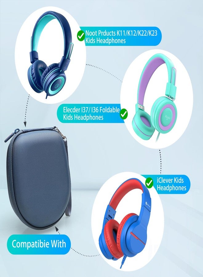 XANAD Blue Case for Kids Headphone - Elecder i37 / Noot K11 / iClever HS14 Foldable Wired On-Ear Headset (The Headset is not Included) - Image 2