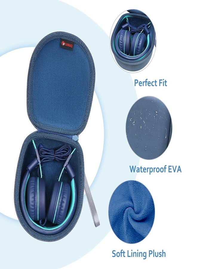 XANAD Blue Case for Kids Headphone - Elecder i37 / Noot K11 / iClever HS14 Foldable Wired On-Ear Headset (The Headset is not Included) - Image 3
