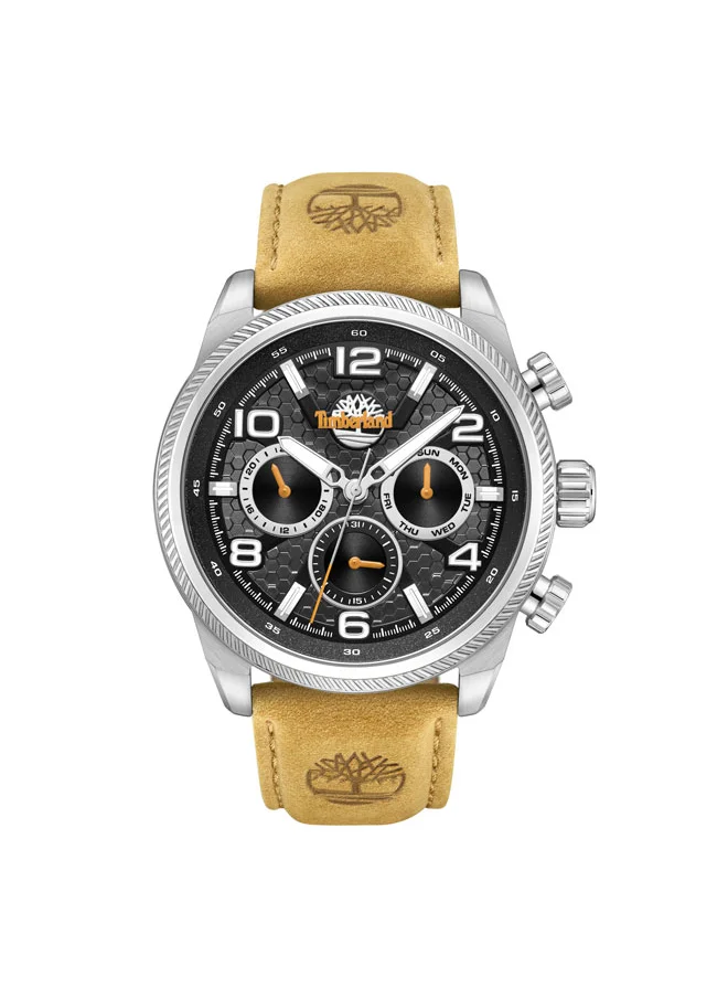 Timberland Henniker Ii 46 mm Men's Multifunction Watch Black Dial  & Brown Leather Strap
