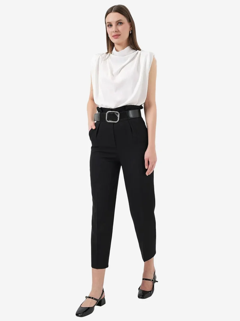 BIG DART BDART Ankle Length Straight Pants with Bow