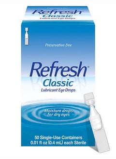 REFRESH Classic Lubricant Eye Drops, Preservative-Free,0.01 Fl Oz Single-Use Containers, 50 Count (Pack of 1), Packaging May Vary  - Image 1