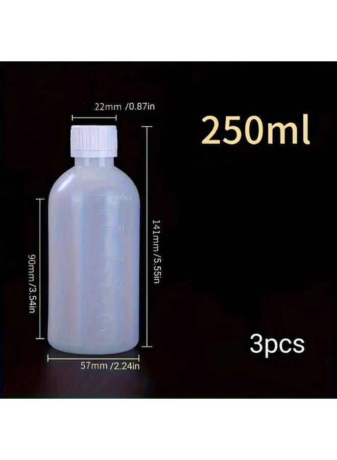 3 Pack Plastic Laboratory Bottles With Scale 250ml Capacity - Image 1