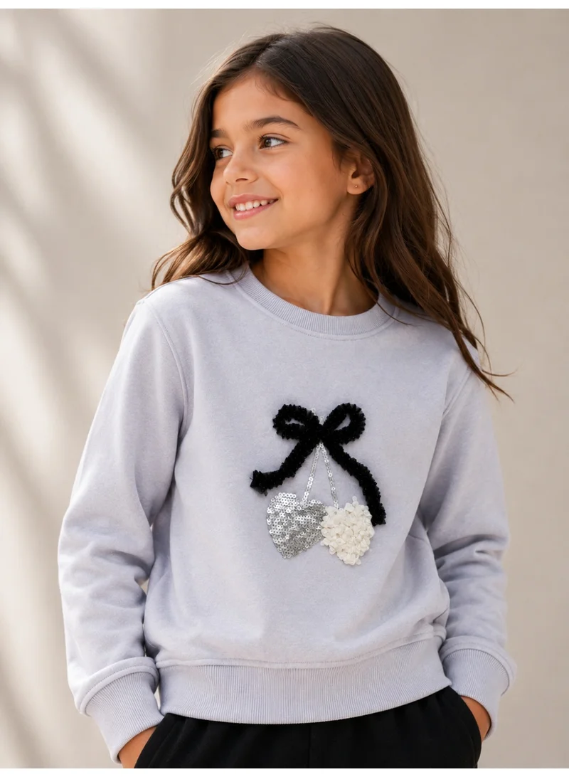 Victor And Jane Girls Graphic Pullover Top with Puff Sleeves