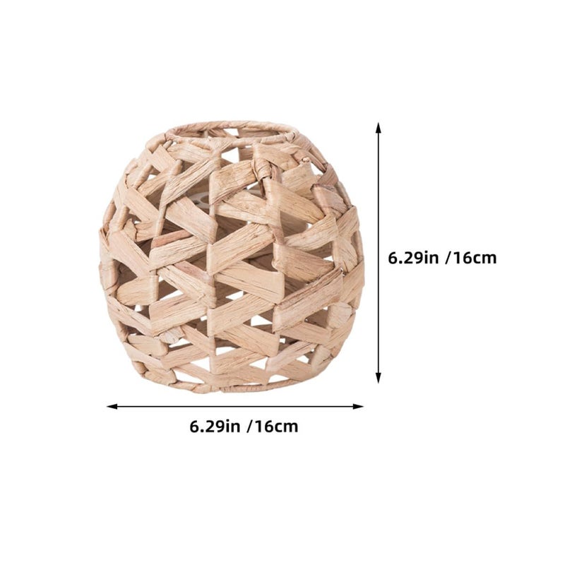 Handwoven Hyacinth Straw Lampshade Rustic Decorative Cover For Pendant Table Wall Lamps - Image 3
