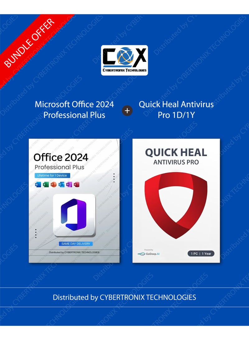 Quick Heal Office 2024 Professional Plus - Lifetime Subscription for 1 Device  + Quick Heal Antivirus Pro for 1 Window Device 1 Year |Digital License | SAME DAY DELIVERY - Image 1