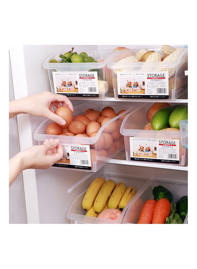 Plastic Clear Drawer Basket Freezer Storage Kitchen Pantry Organizer Container Bins Clear - Image 1