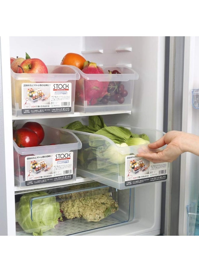 Plastic Clear Drawer Basket Freezer Storage Kitchen Pantry Organizer Container Bins Clear - Image 4