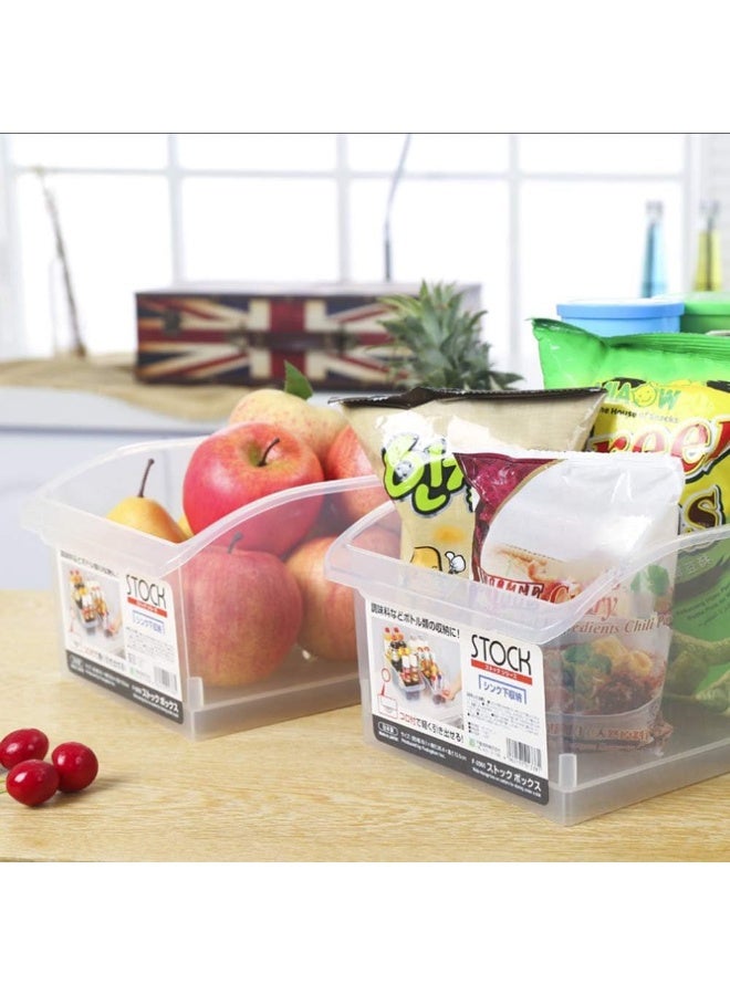 Plastic Clear Drawer Basket Freezer Storage Kitchen Pantry Organizer Container Bins Clear - Image 5