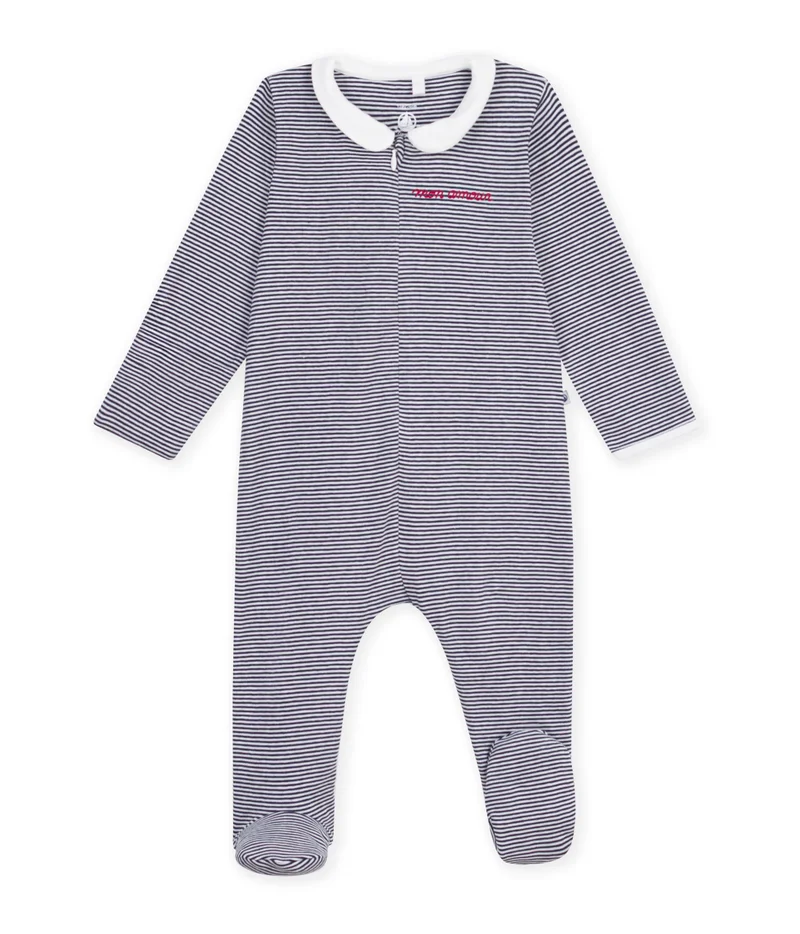 بيتي باتو Babies' Stripy Printed Cotton Pyjama Suit