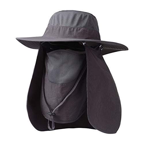 KOOLSOLY Fishing Hat,Sun Cap with UPF 50+ Sun Protection and Neck Flap,for Man and Women Dark Gray - Image 1