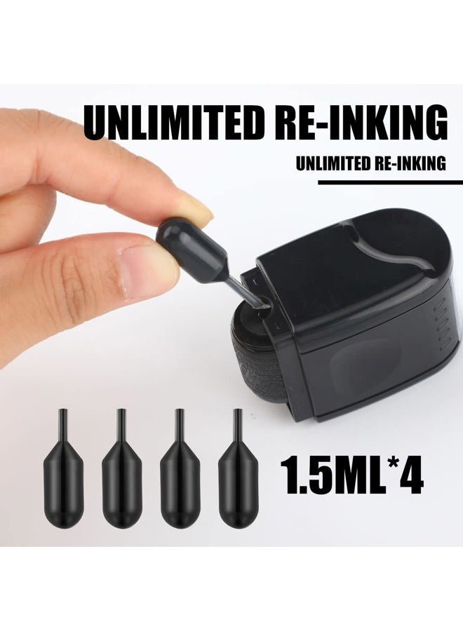 Nezyo 2 Pack Identity Protection Roller Stamp Identity Theft, Confidential, Privacy Roller Stamp Information Blocker and 4 Pack Refill Ink for ID Account Data Address Security(Black) - Image 4