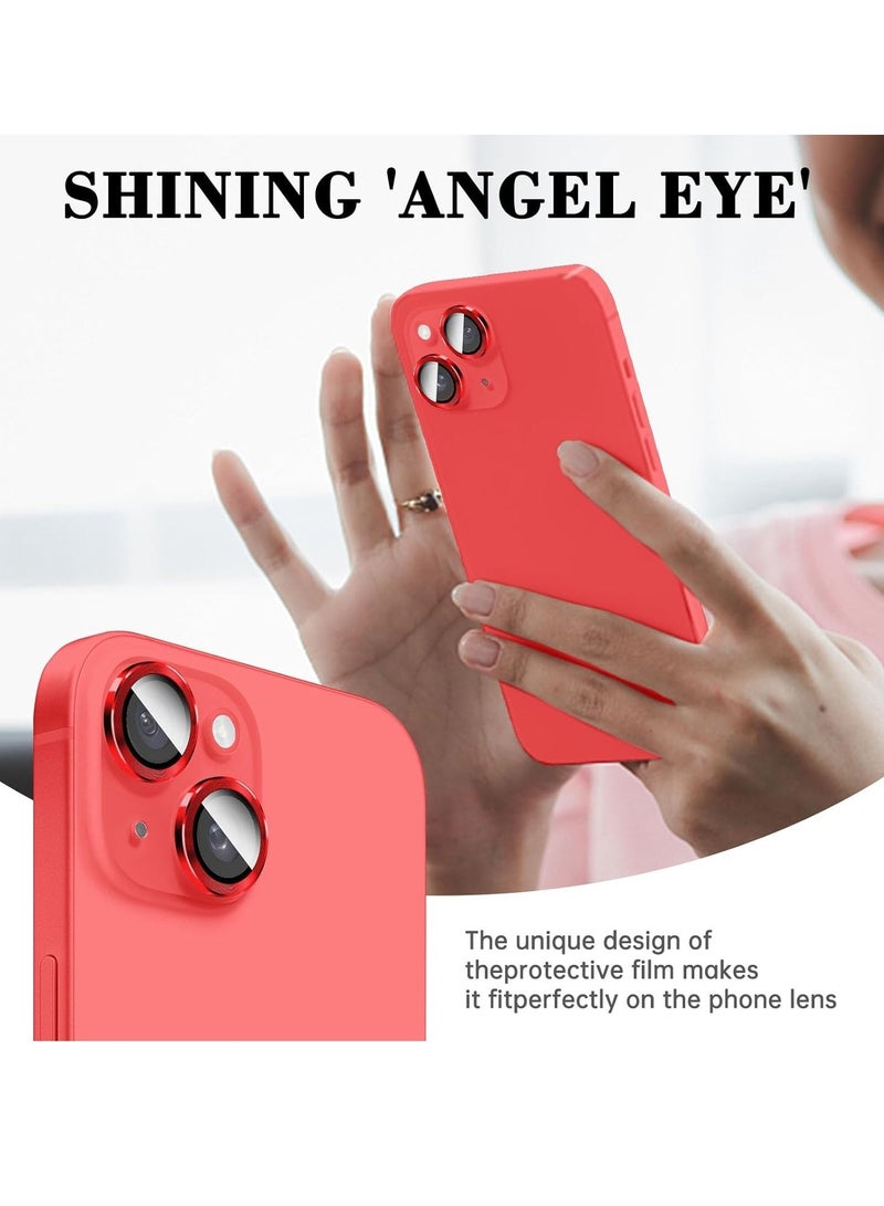 "Red Camera Lens Protector for iPhone 16/16 Plus – Tempered Glass Cover with Automatic Alignment Metal Rings and HD Anti-Scratch Protection" - Image 3