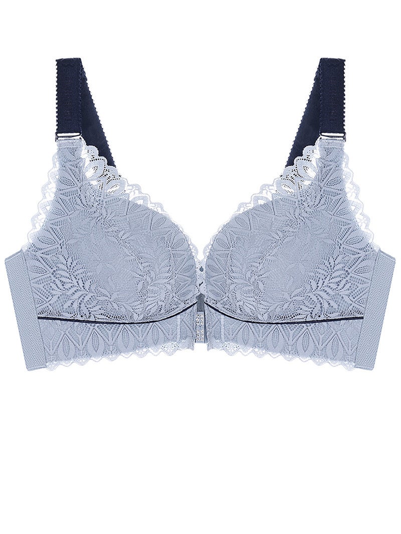 Women Front Closure Bra No Underwire Thin Padded Plus Size Bras - Image 5