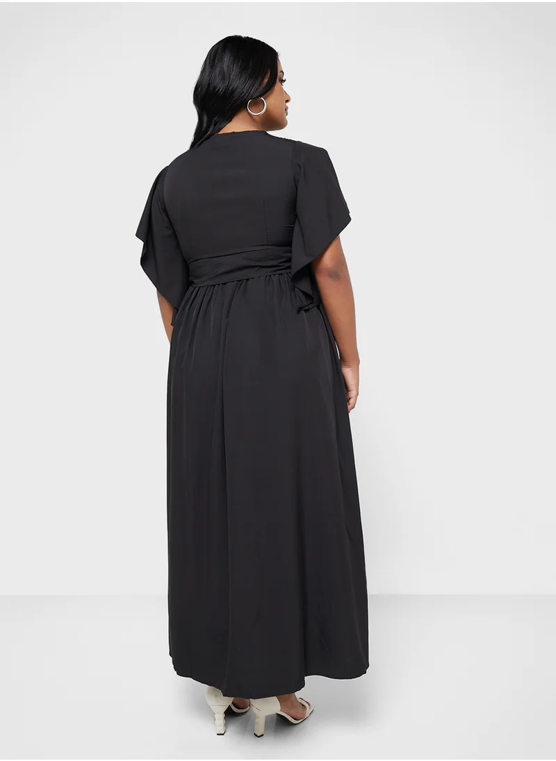 ايلا بلس Flouncy Sleeve Wrap Dress