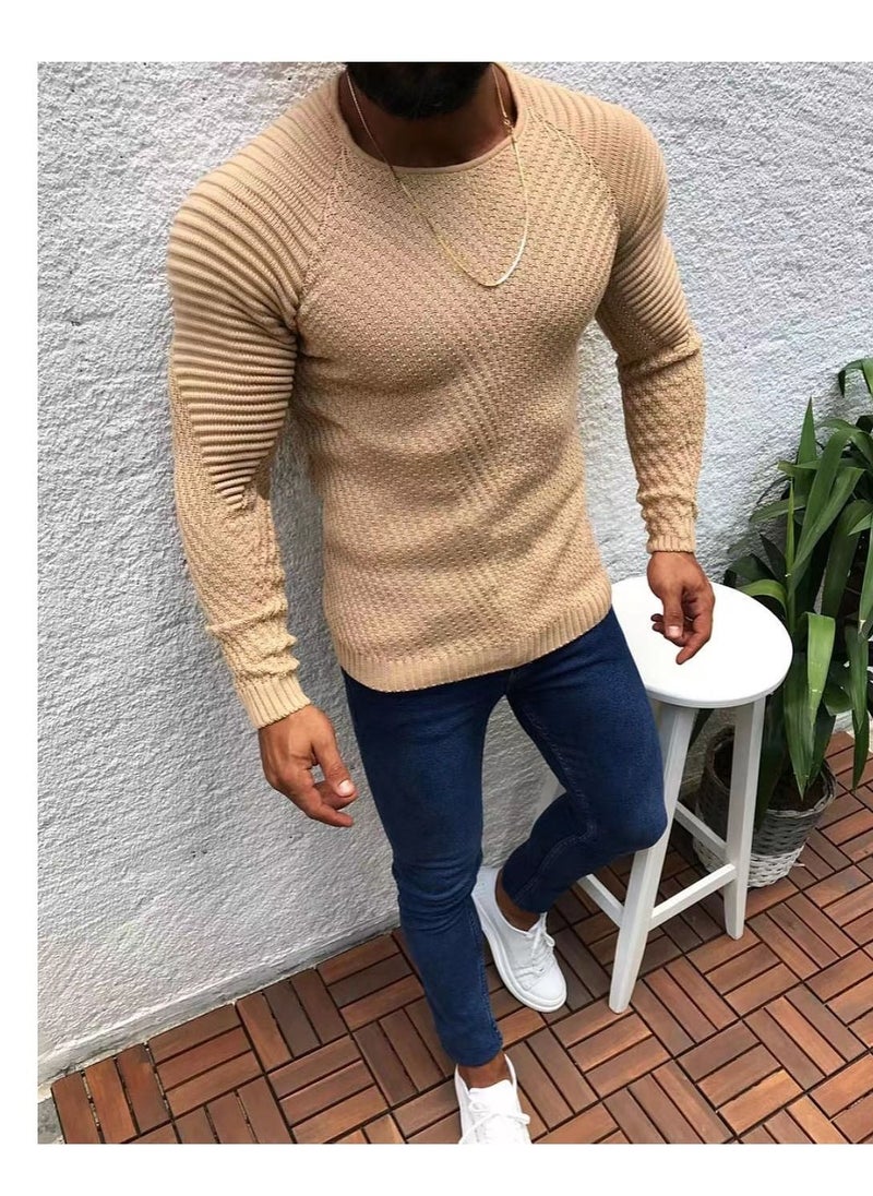 Autumn And Winter Men's Slim Round Neck Sweater - pzsku/Z3AB51F85D6C2FA280156Z/45/_/1665553342/02af89d9-dd8e-4400-86a8-9d5f845e6900