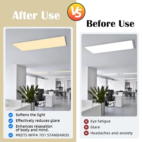 ANGSYLTH Fluorescent Light Covers - Classroom Covers for Ceiling Lights, 1 PCS 4 x 2 Feet Magnetic Light Filters, Classroom, Office Decor (Warm Yellow) - Image 4