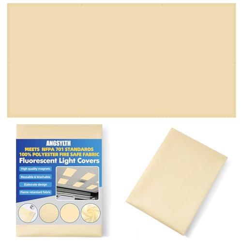 ANGSYLTH Fluorescent Light Covers - Classroom Covers for Ceiling Lights, 1 PCS 4 x 2 Feet Magnetic Light Filters, Classroom, Office Decor (Warm Yellow) - Image 1