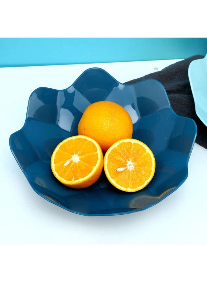 wolpin Designer Plastic Snacks Plate Set Fruits Serving Play (Set of 4 Pcs) Colorful Snacks/Breakfast Plate, Flower Shape, Multicolor - Image 3
