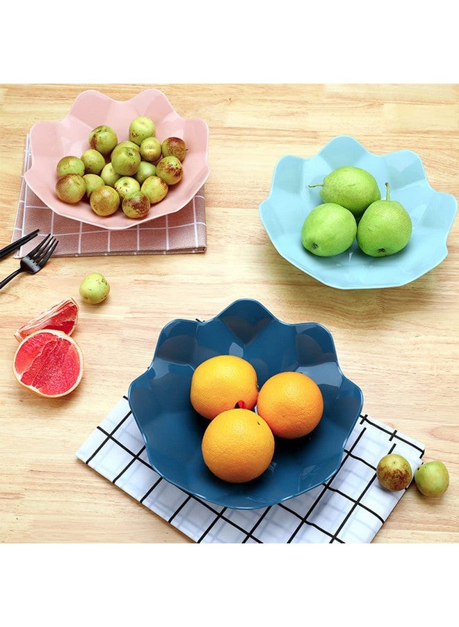 wolpin Designer Plastic Snacks Plate Set Fruits Serving Play (Set of 4 Pcs) Colorful Snacks/Breakfast Plate, Flower Shape, Multicolor - Image 4