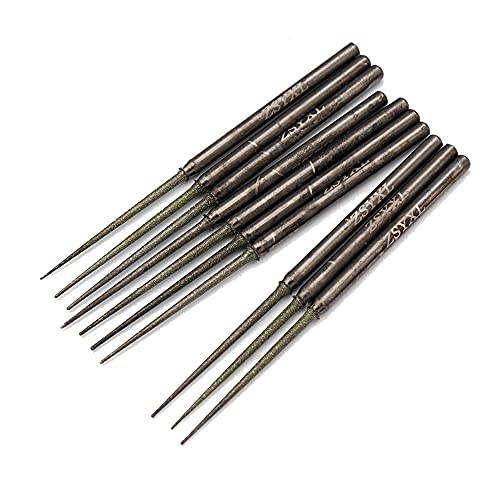 Luo ke 10 Pcs Diamond Burr - 1/8'' Shank Long Cone Shape Diamond Burs Bead Reamer for Rotary Tools - Image 1