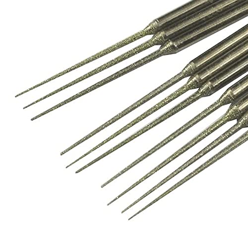 Luo ke 10 Pcs Diamond Burr - 1/8'' Shank Long Cone Shape Diamond Burs Bead Reamer for Rotary Tools - Image 4