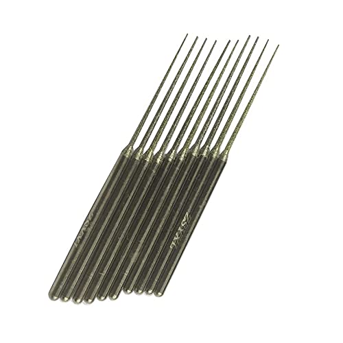 Luo ke 10 Pcs Diamond Burr - 1/8'' Shank Long Cone Shape Diamond Burs Bead Reamer for Rotary Tools - Image 3