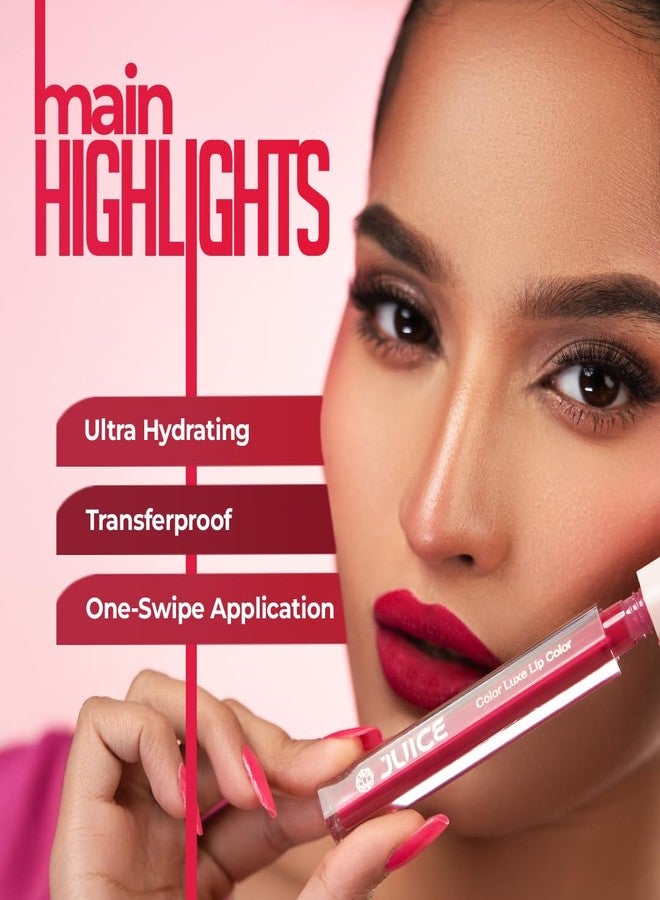 Juice Festive Maroon - M14 Kiss Sensation Lipstick & Kissable Pink - M03 Color Luxe Liquid Lipstick with Goodness of Bio Retinol, & SPF 15 UV Protection - Image 2