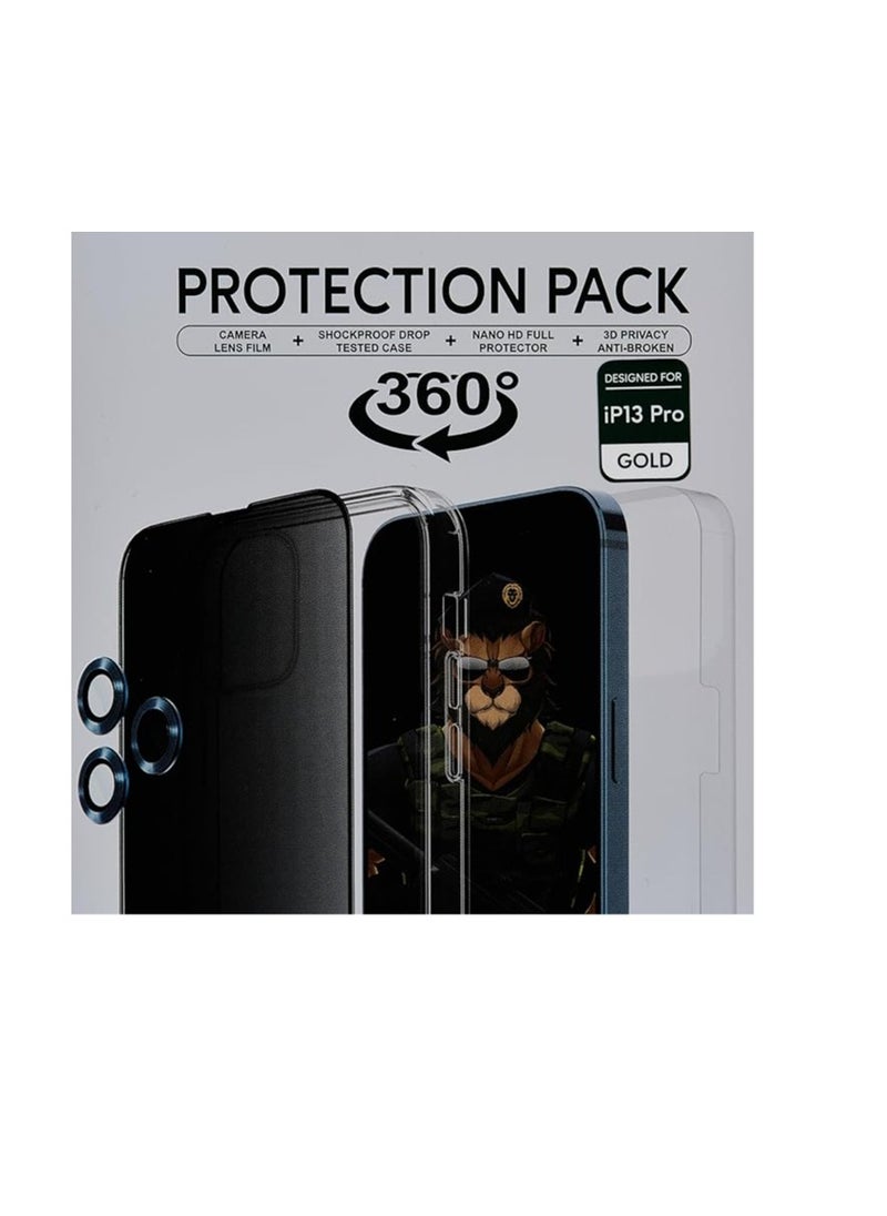 Green House Green 4 in 1 360° privacy protection pack for iphone 13 pro (6.1") - gold  - Image 4