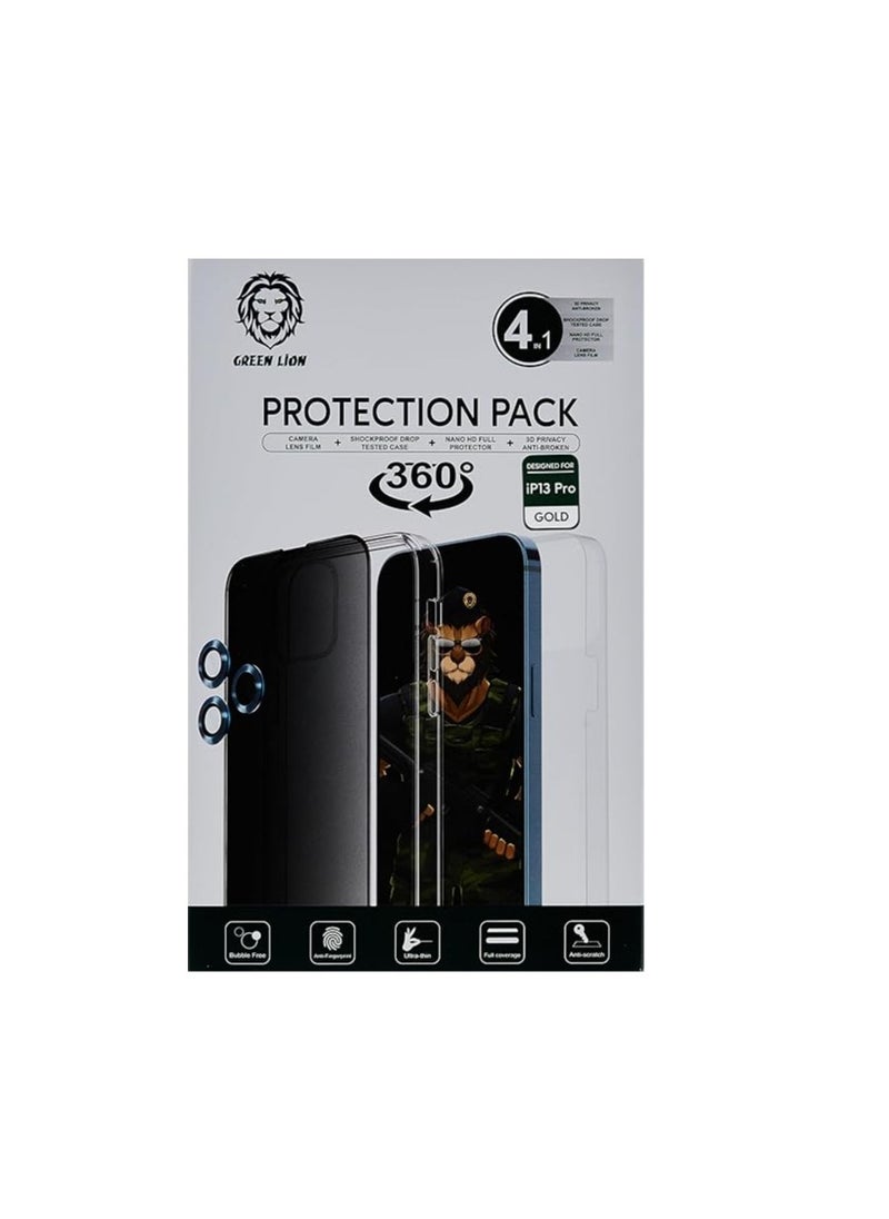 Green House Green 4 in 1 360° privacy protection pack for iphone 13 pro (6.1") - gold  - Image 1
