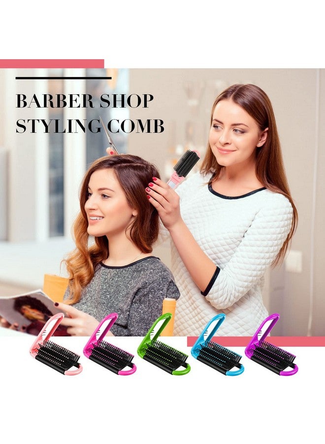 Nuogo 50 Pcs Travel Brush For Women Men Folding Hair Brush With Mirror Collapsible Travel Hair Brush Compact Pocket Size Mini Hairbrush Portable Foldable Hair Brush For Family School Car Gym Bag Purse - Image 5
