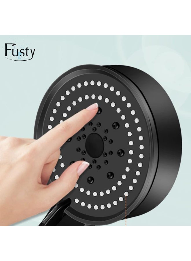 High Pressure Turbo Shower Head - Adjustable Water and High Pressure with 5 On/Off Settings and Easy Push Button - Turbo Shower Head for Bathroom - Image 2